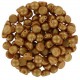 Czech 2-hole Cabochon beads 6mm Alabaster Metallic Gold